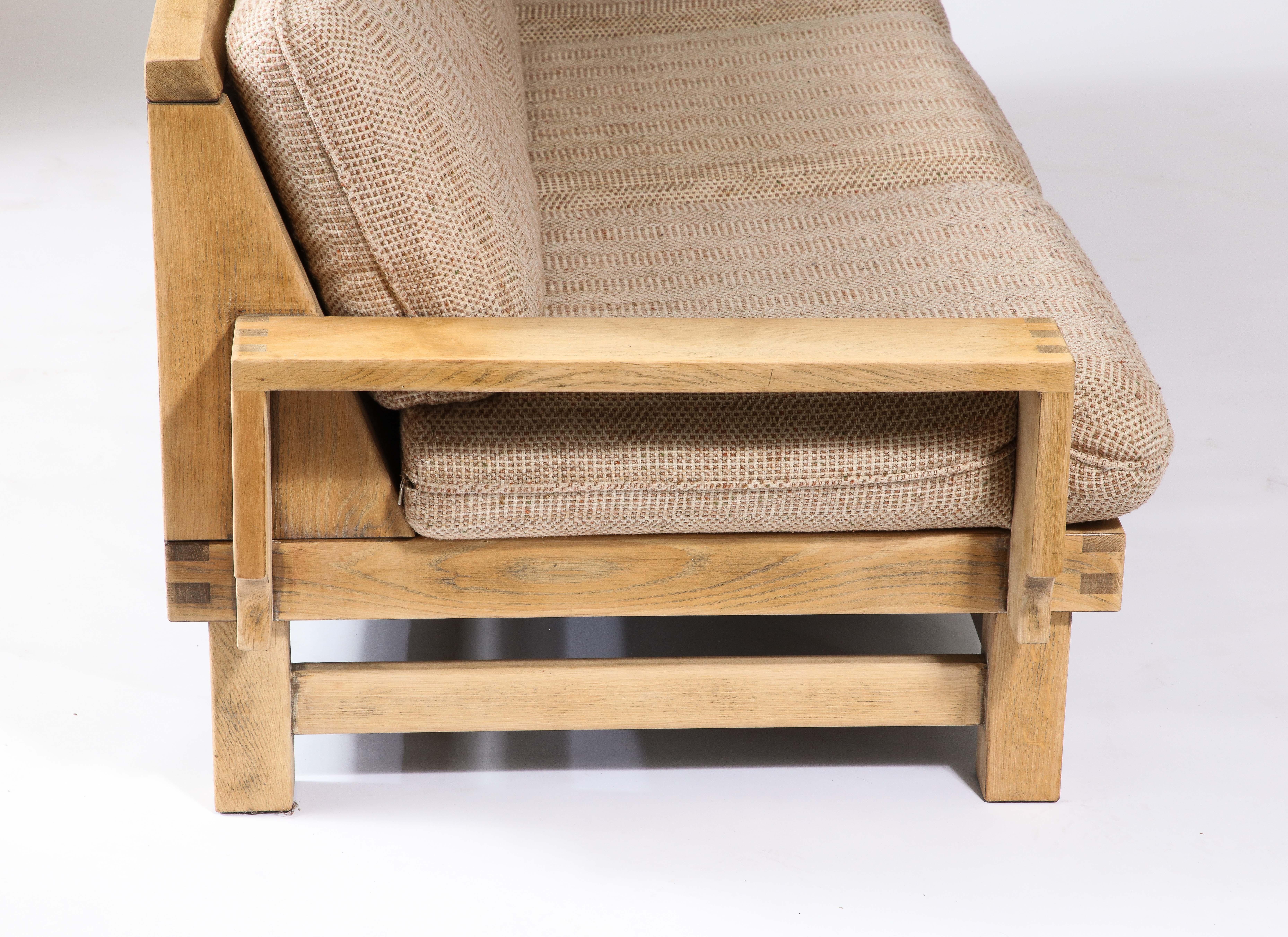 Linen and Oak Constructivist Sofa, The Netherlands, c. 1960 10