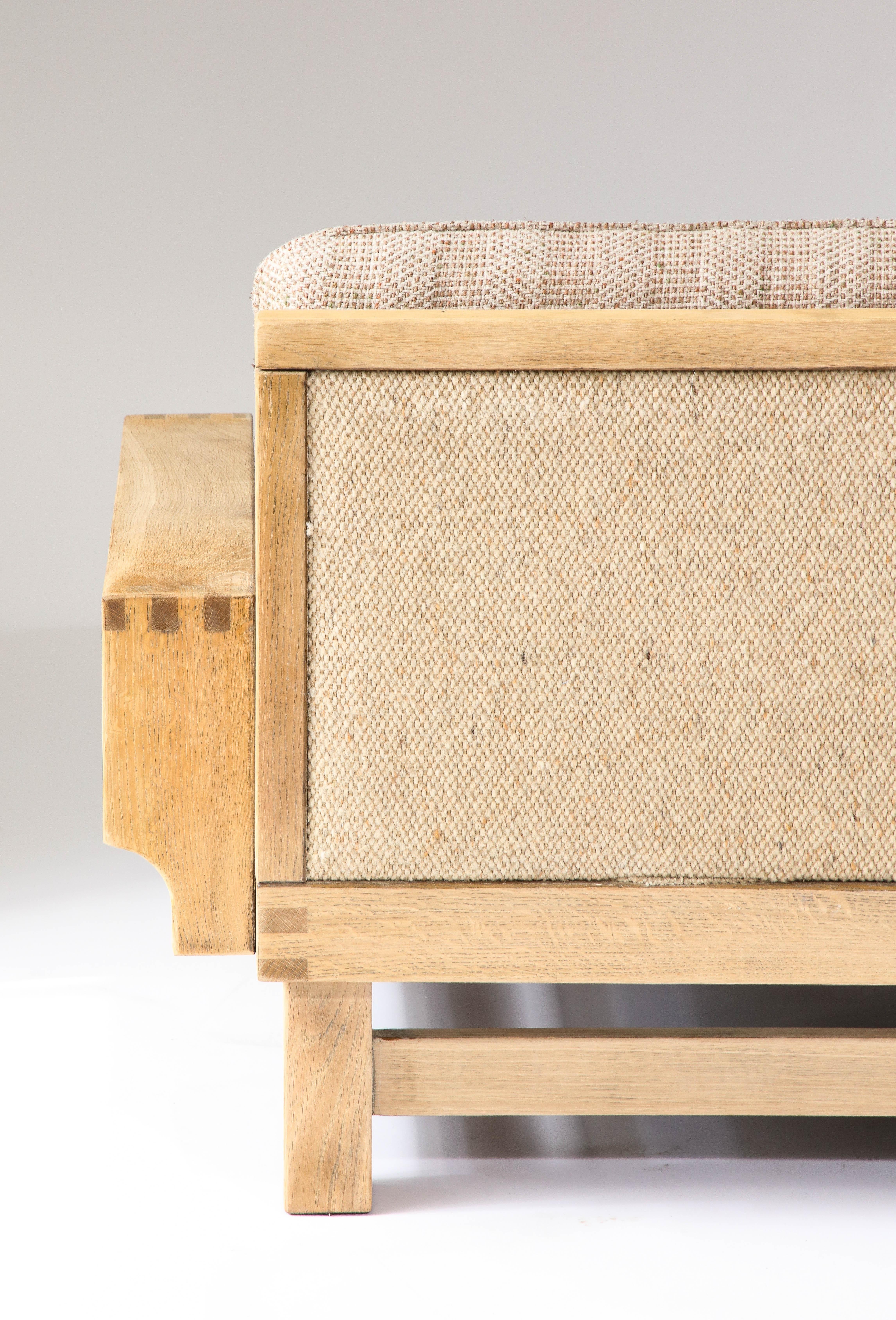 Linen and Oak Constructivist Sofa, The Netherlands, c. 1960 1