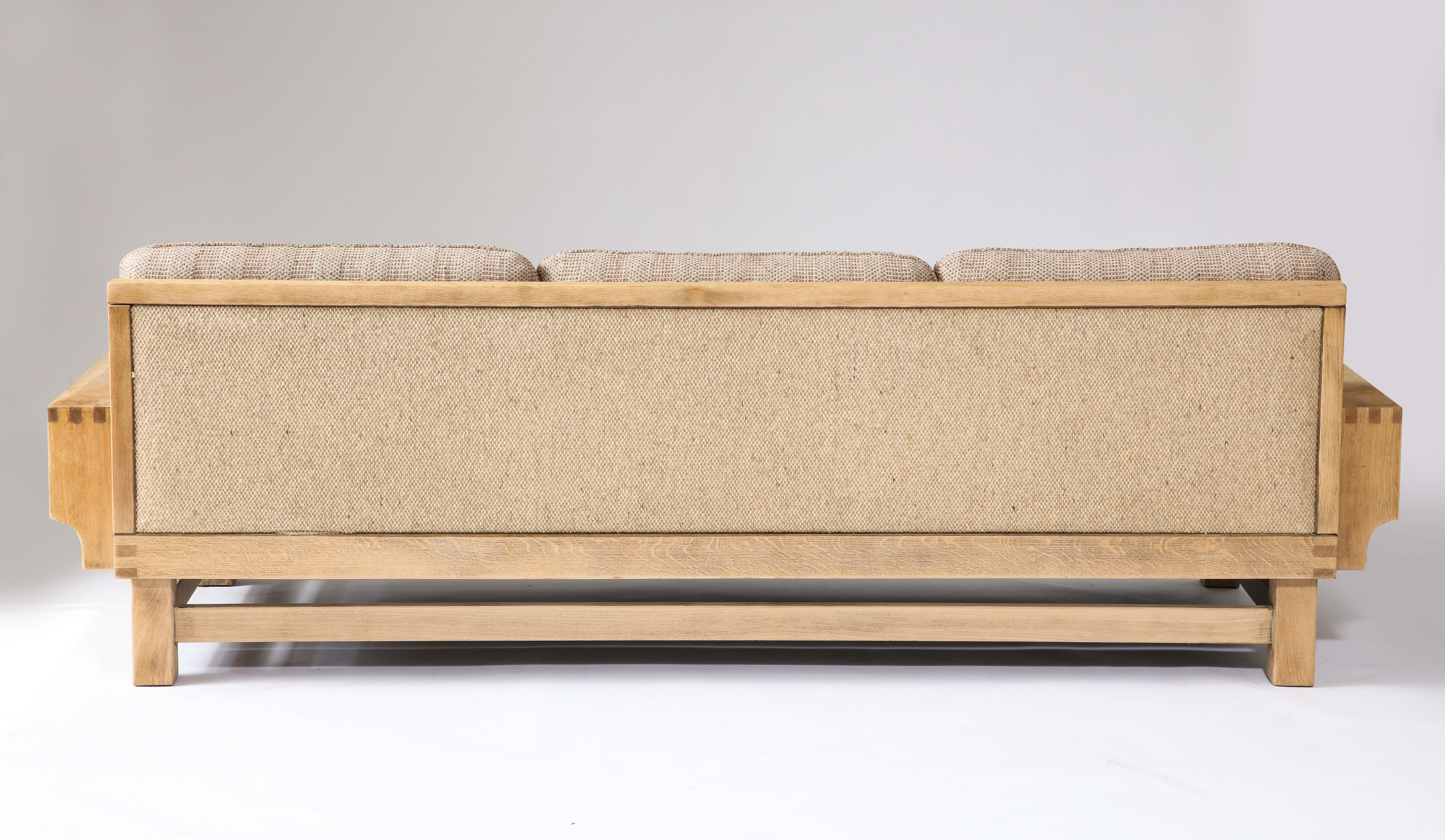 Linen and Oak Constructivist Sofa, The Netherlands, c. 1960 2