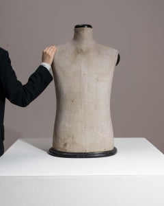 Linen and Wood Dress Form Mannequin, French, 20th Century