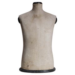 Linen and Wood Dress Form Mannequin, French, 20th Century