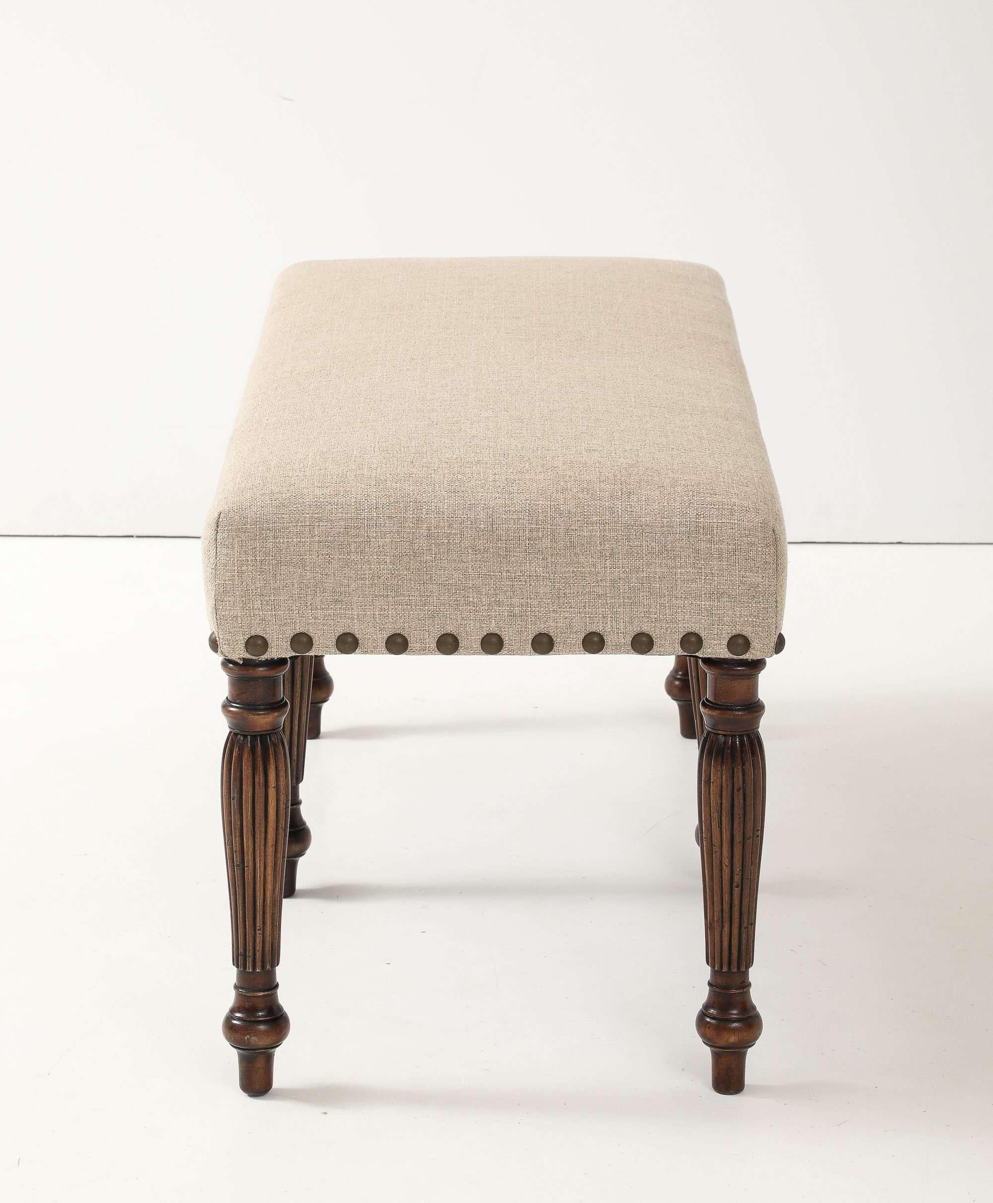 XIX secolo Panchina in lino con gambe tornite in canna in vendita