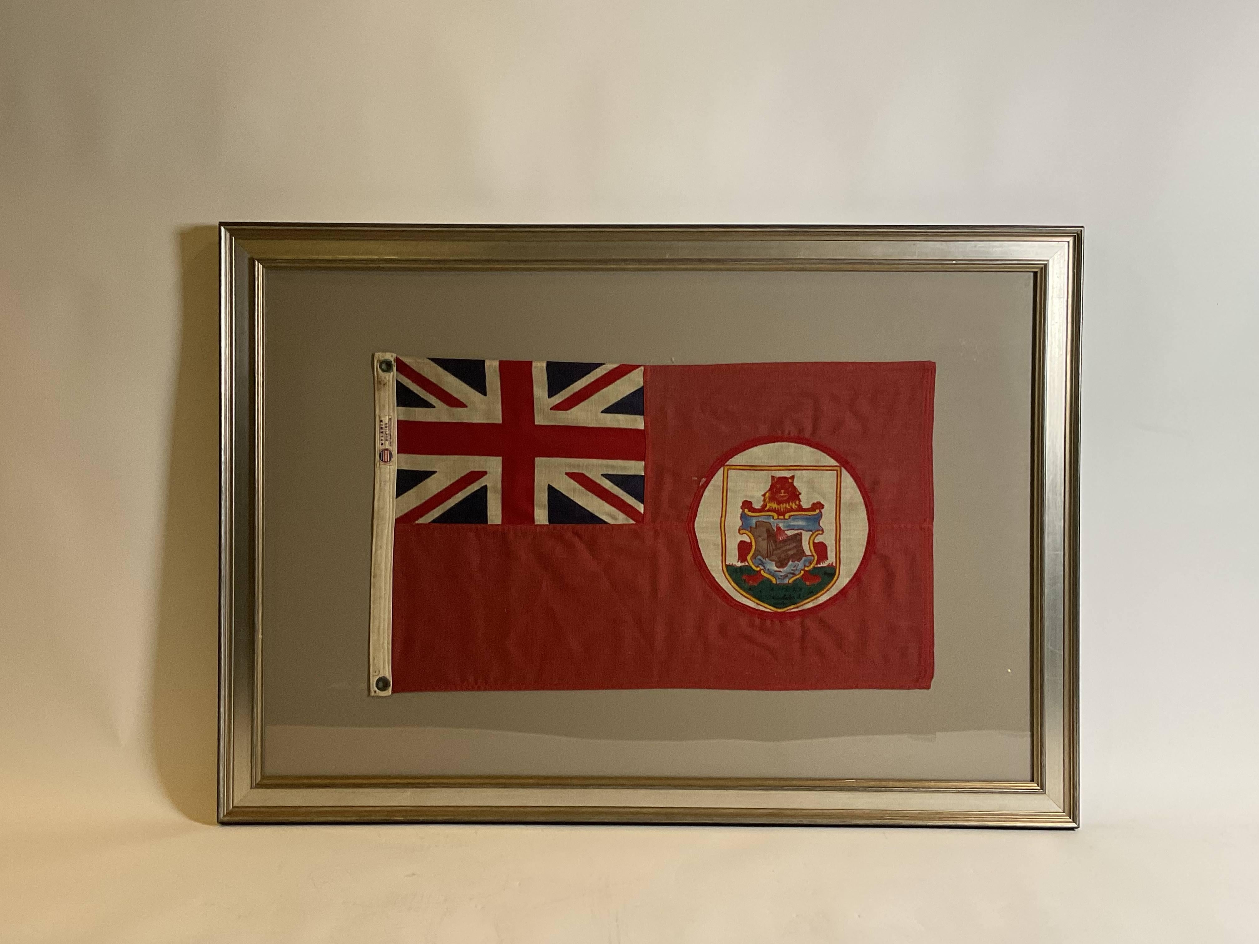 Linen Bermuda Flag By Annin In Good Condition For Sale In Norwell, MA