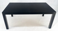 Linen Cloth Black Lacquer One Leaf Parsons Mid Century Compact Dining Table MINT