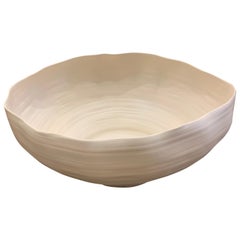 Linen Color Extra Large Organic Shape Bowl, Italy, Contemporary