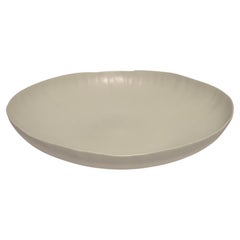 Linen Color Handmade Fine Ceramic Large Bowl, Italy, Contemporary