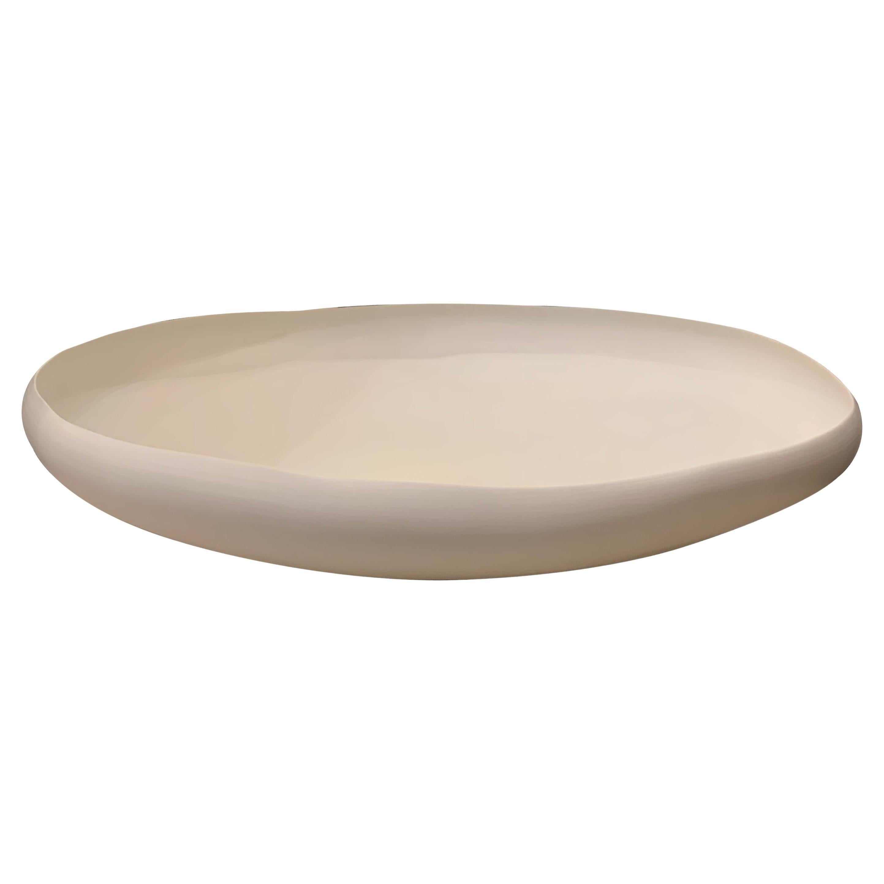 Linen Color Large Curved Bowl, Italy, Contemporary