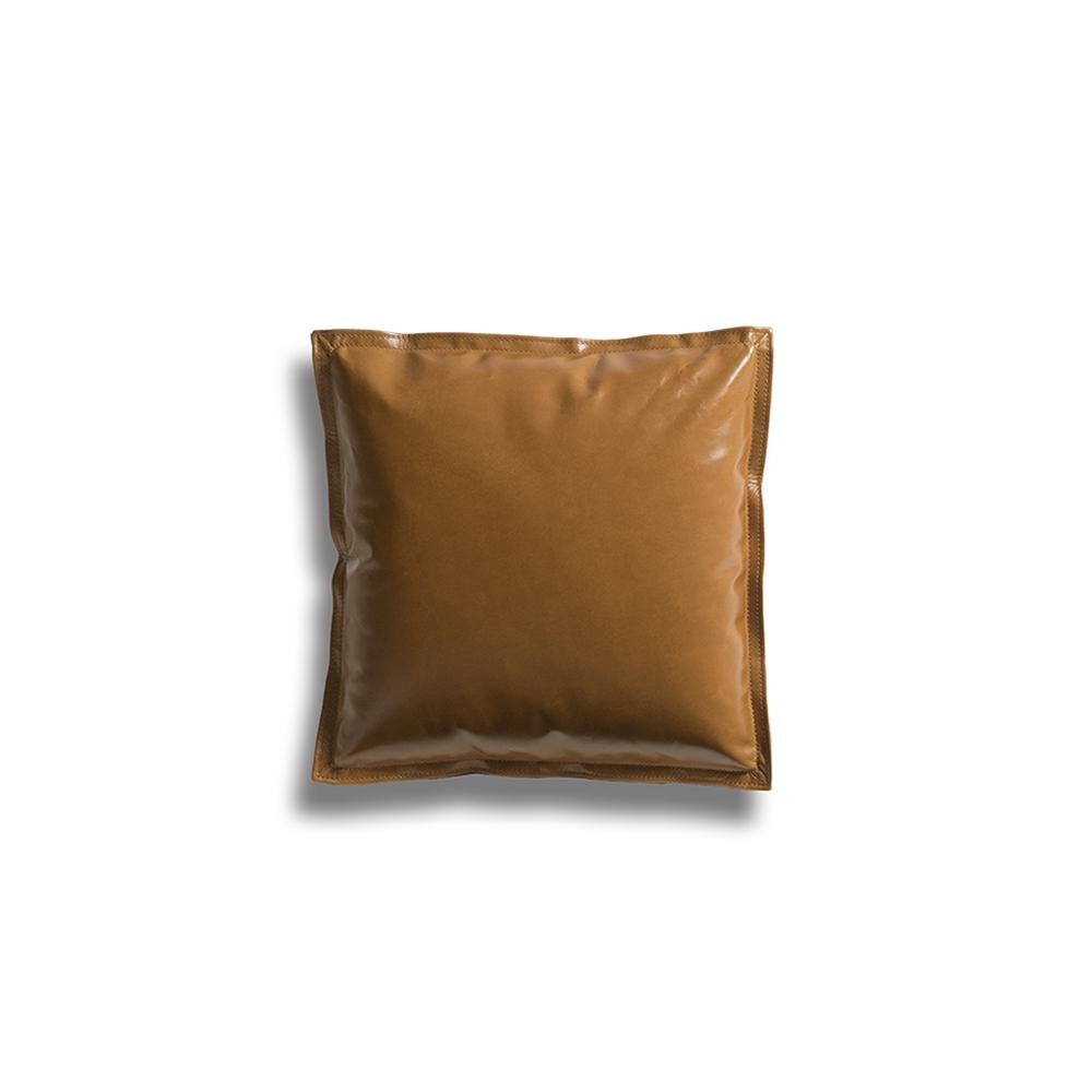A sumptuous textile and leather scatter cushion. Works well to complement a multitude of lounge furniture or pair with 12H's matching reversible sofa system. With dual-facing textures, either side of the cushion allows your home decor to moves