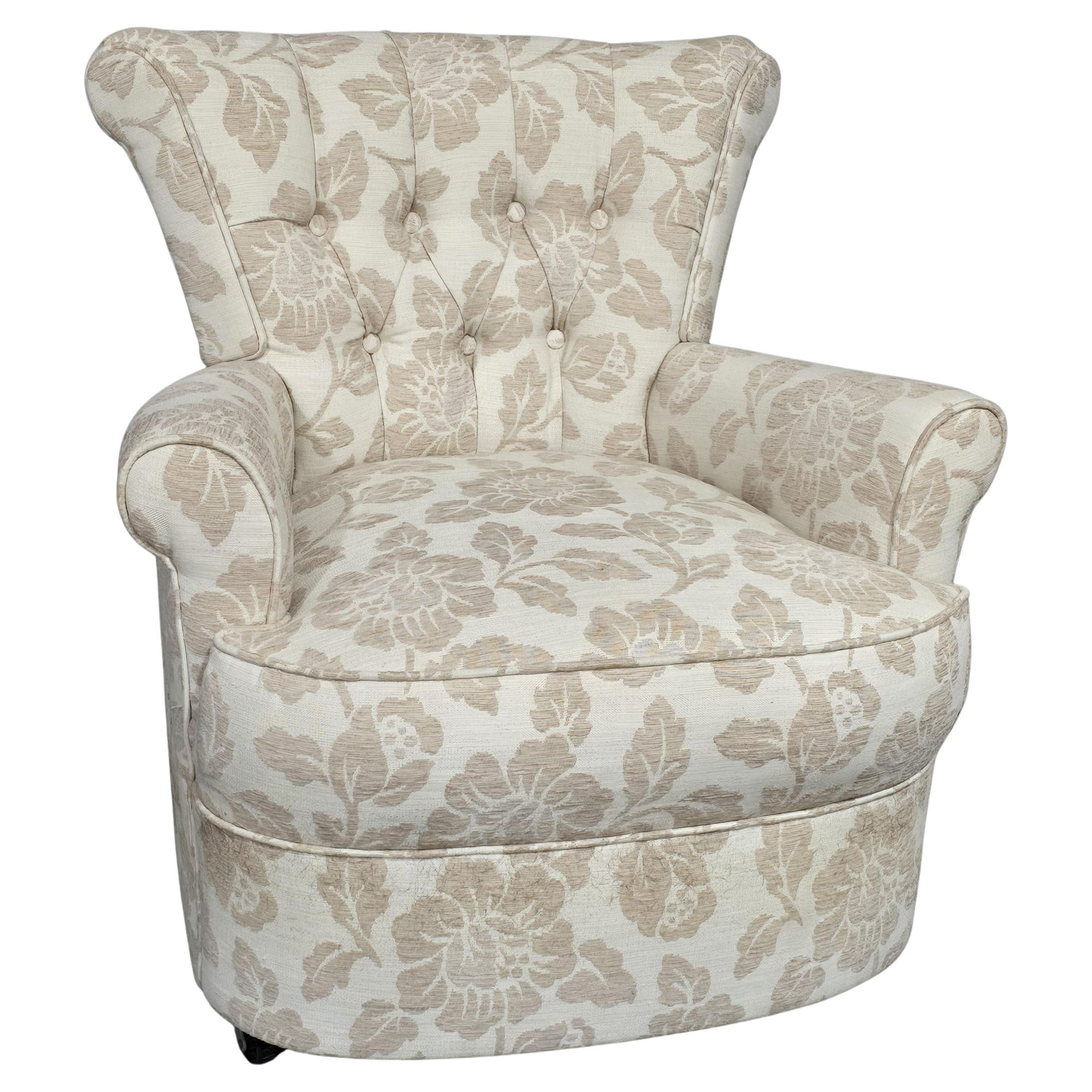 Sedia Boudoir rivestita in lino in vendita