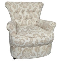 Linen Covered Boudoir Chair