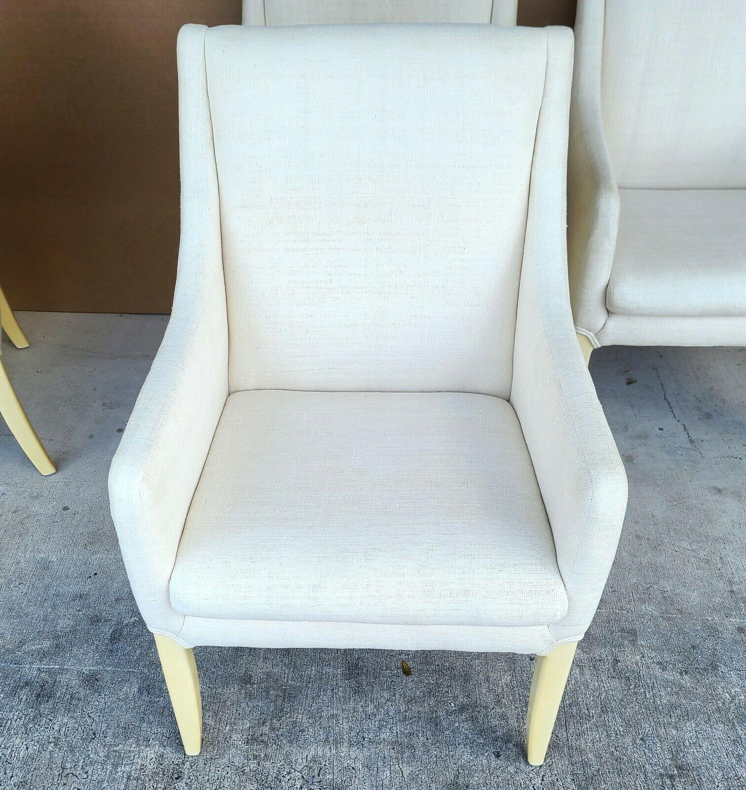 Esszimmerstühle aus Leinen von Directional Furniture Co, 6er Set im Zustand „Gut“ im Angebot in Lake Worth, FL