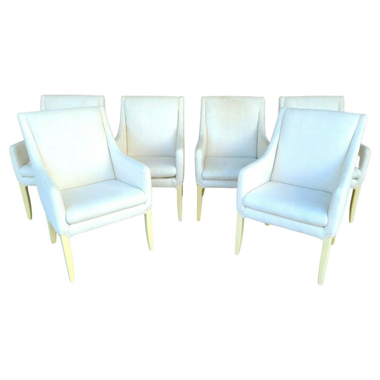 Linen Dining Chairs by Directional Furniture Co, Set of 6 For Sale at