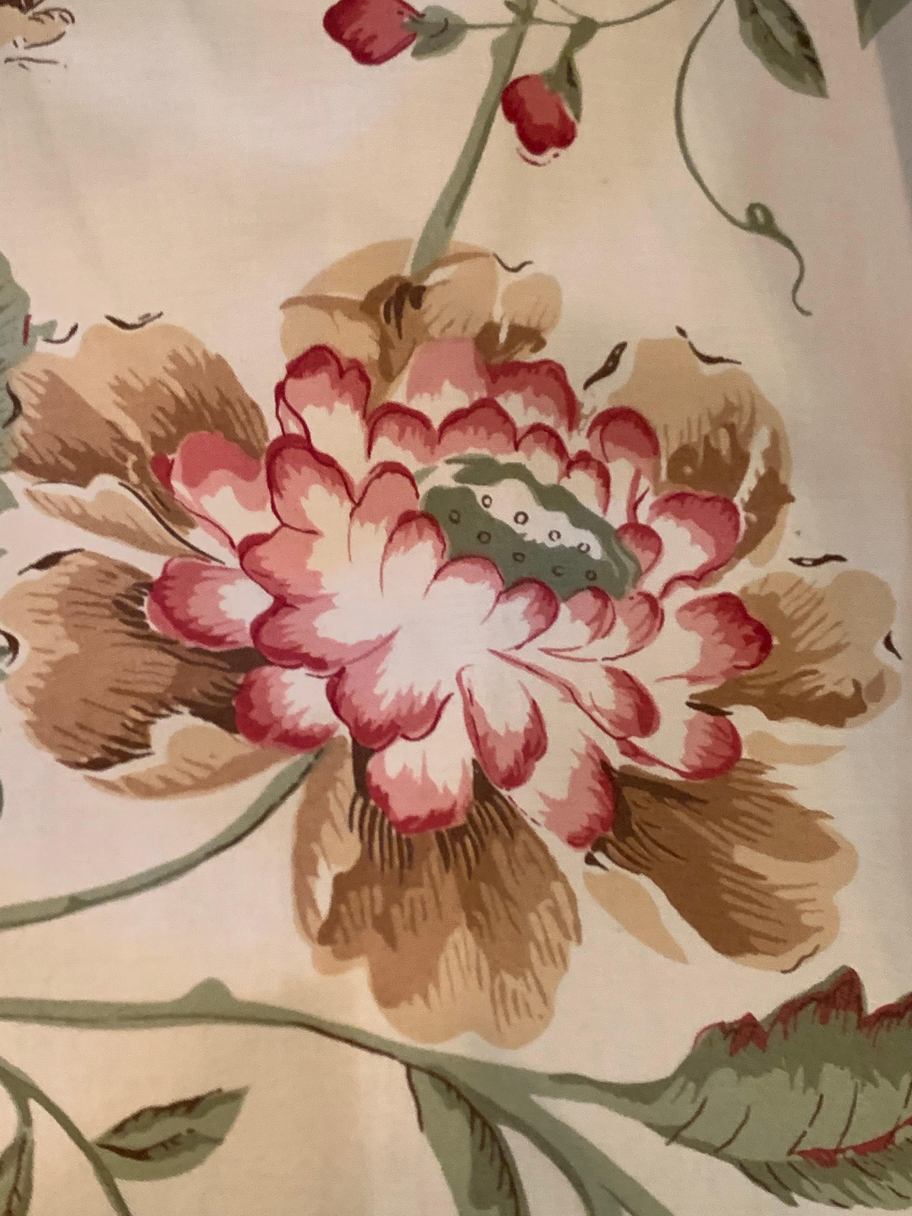 Linen Full Length Curtains, 2 available, Schumacher fabric For Sale 10