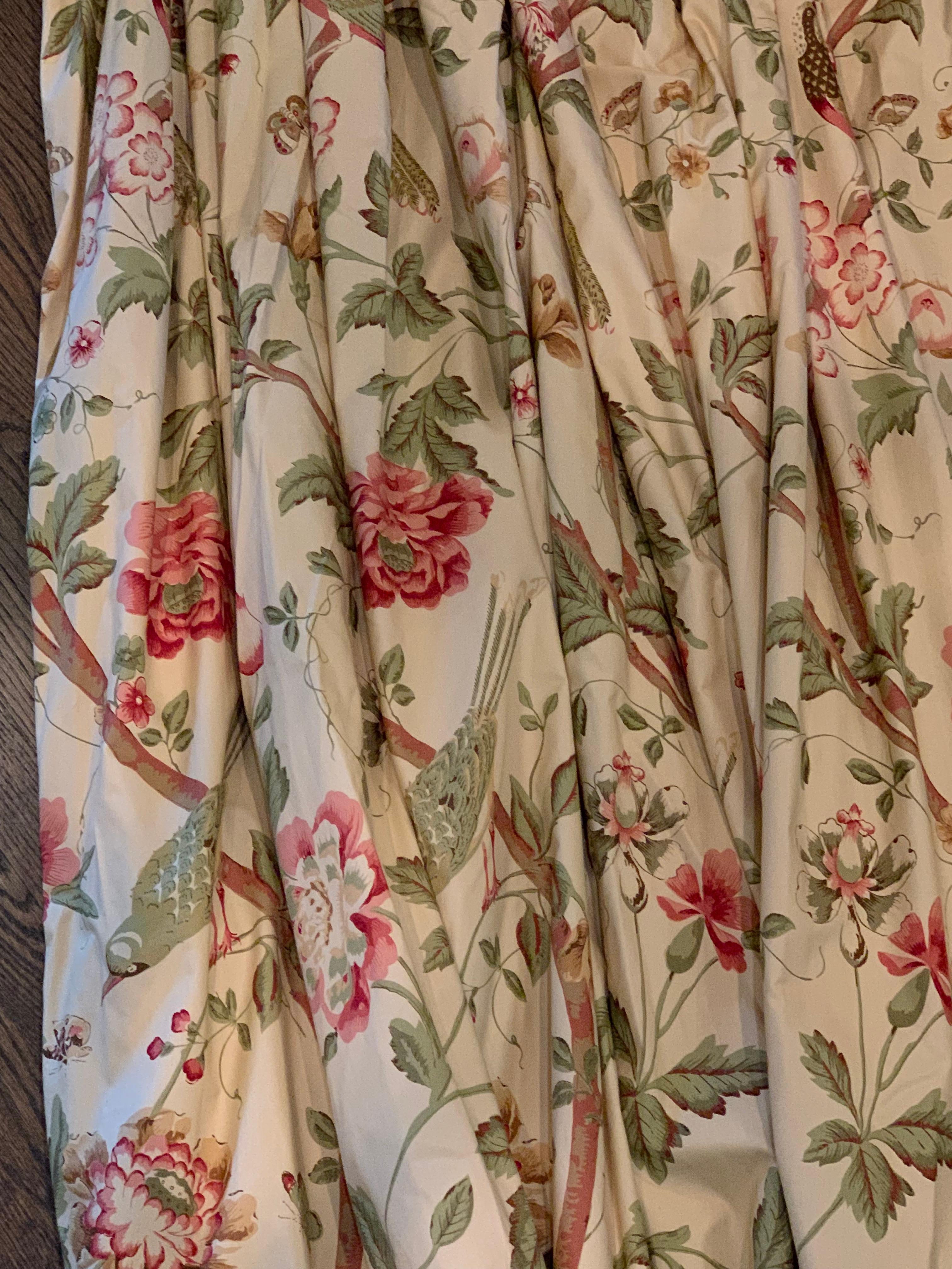 Linen Full Length Curtains, 2 available, Schumacher fabric  For Sale 2