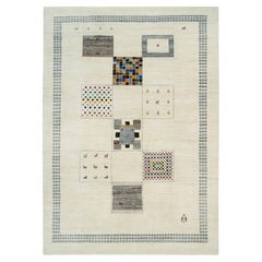 Tapis Lori Buft - Figurines d'animaux en lin ivoire noué à la main - 8'1" x 11'6"