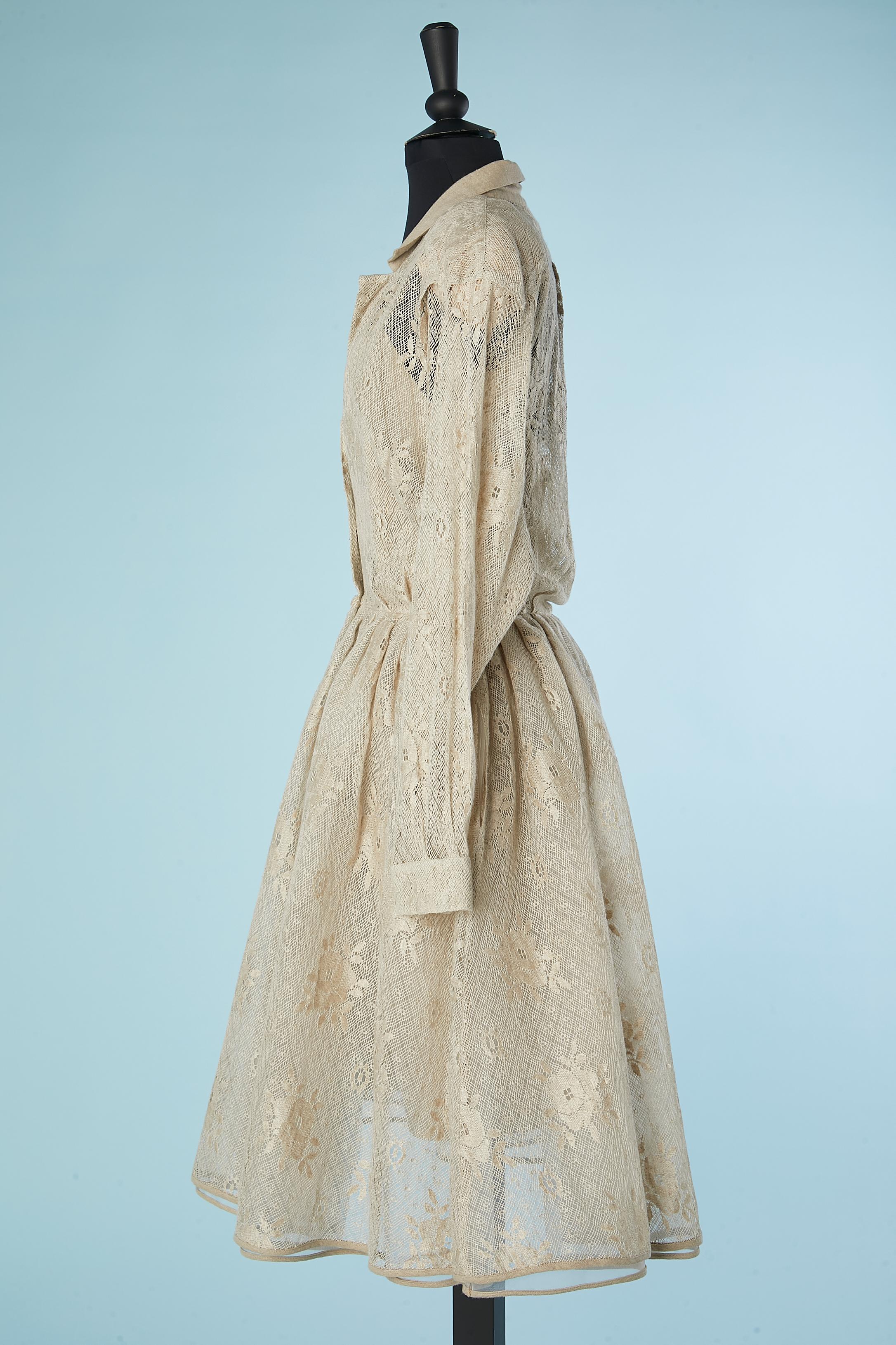Women's Linen lace dress with linen slip-dress underneath Krizia  For Sale