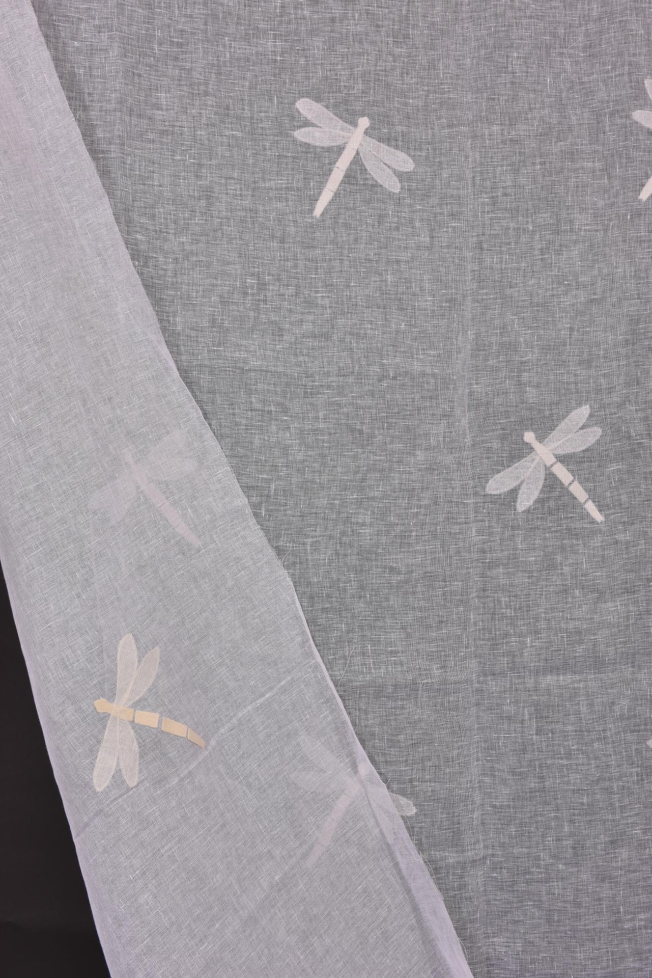 Linen Large Curtain Named Dragonfly For Sale 4