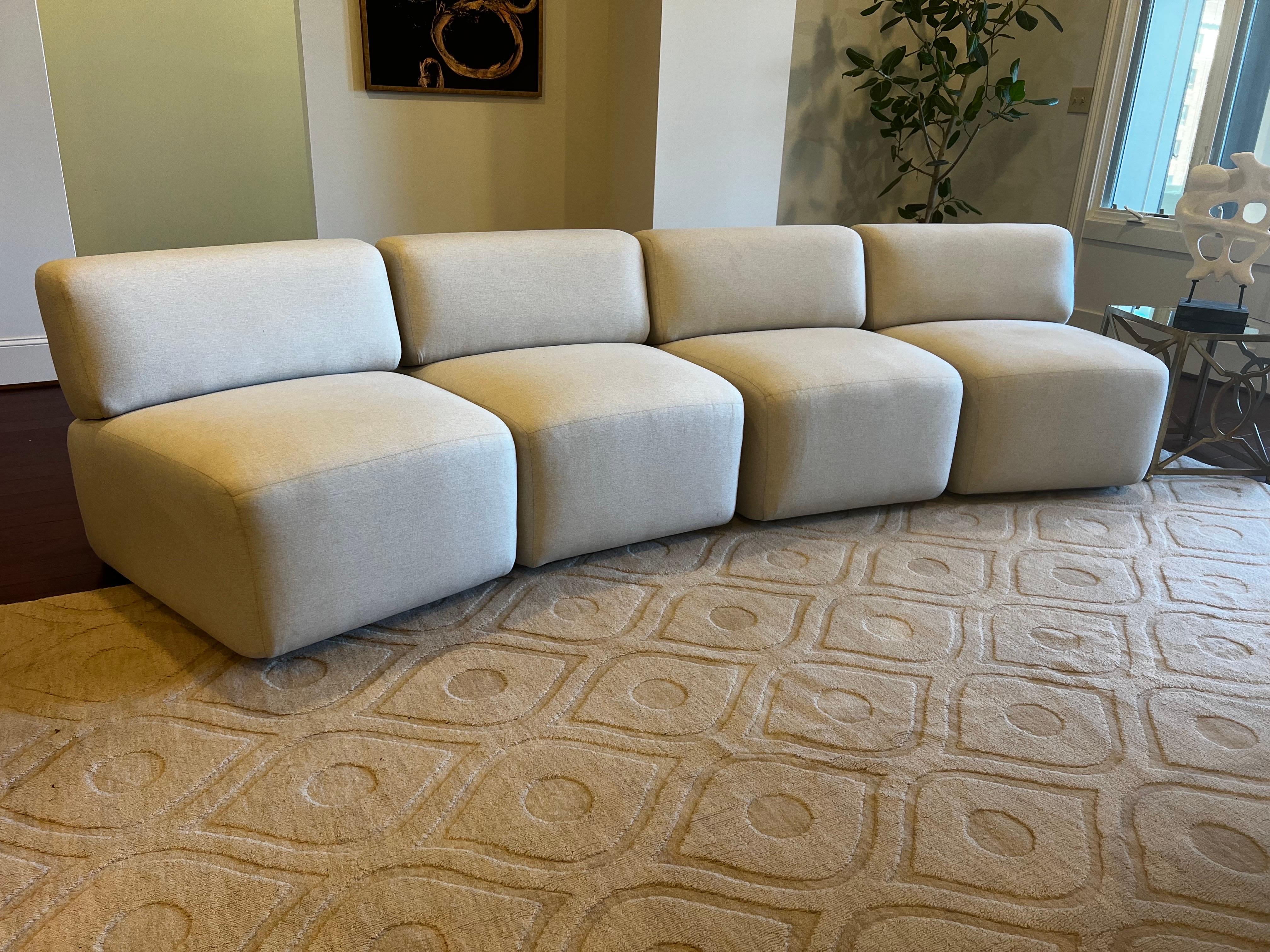 Linen Maiden Home The Miles Sectional - 4 Modules For Sale 6