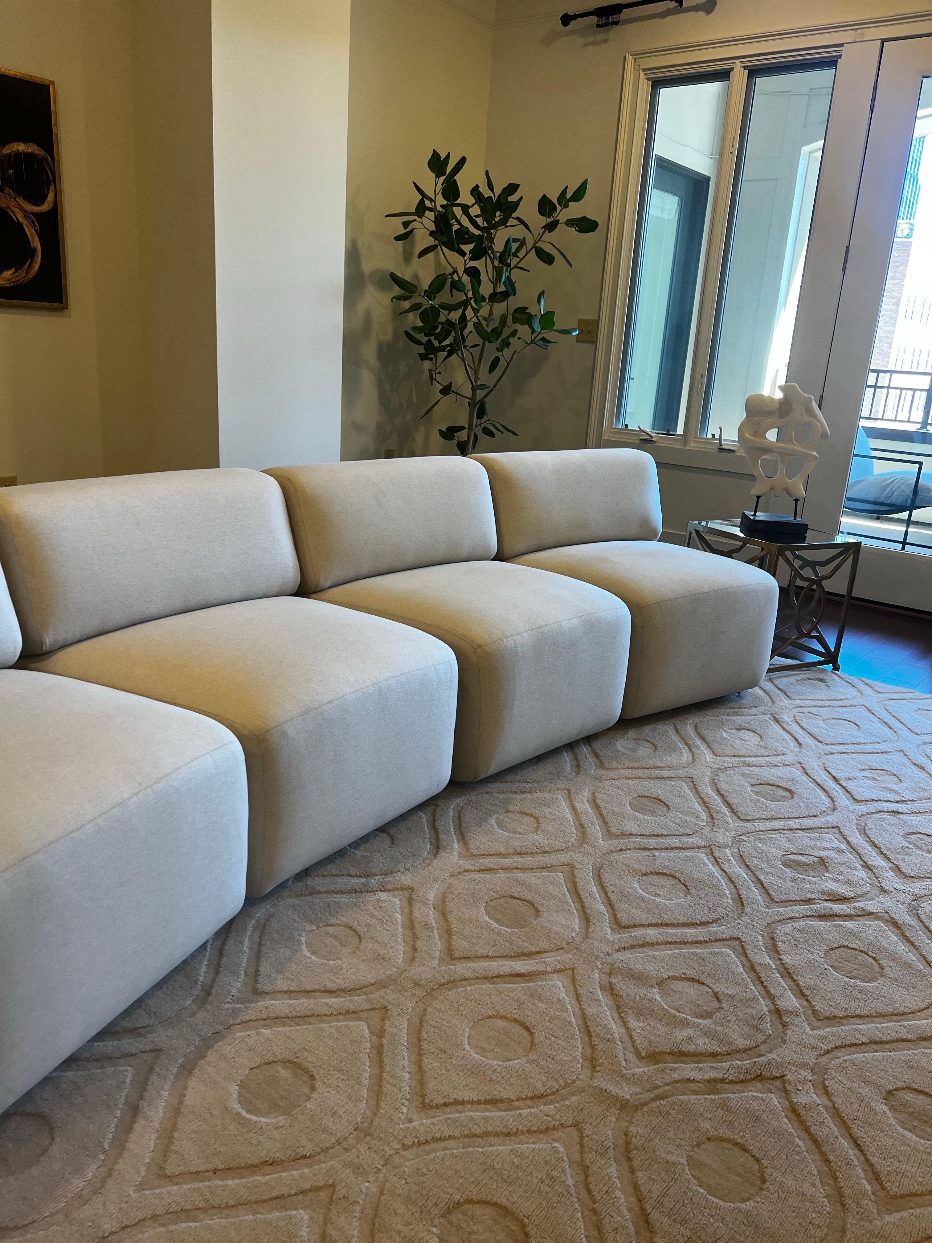 Linen Maiden Home The Miles Sectional - 4 Modules For Sale 4