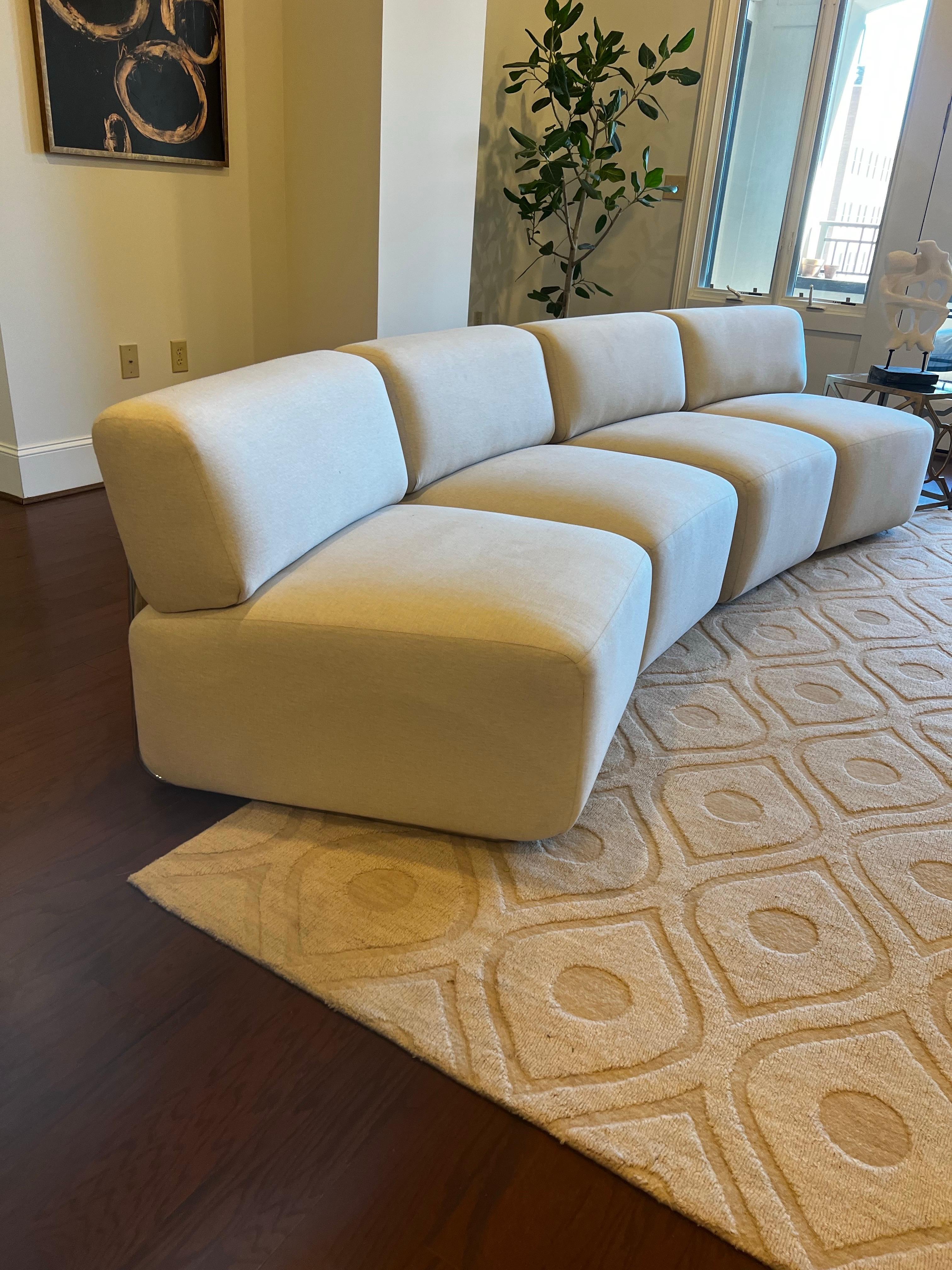 Linen Maiden Home The Miles Sectional - 4 Modules For Sale 5