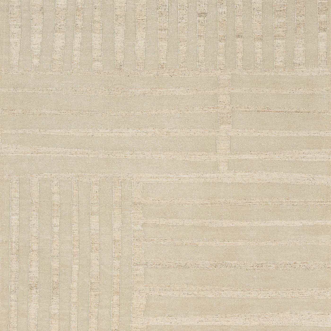 Nepalese Linen Nettle Stripe Natural Undyed Flatweave Rug by Knots Rugs