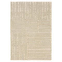 Linen Nettle Stripe Natural Undyed Flatweave Rug by Knots Rugs