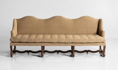 Linen Os de Mouton Sofa, France, circa 1890