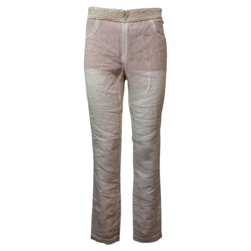 Chanel Linen pants size 42 For Sale