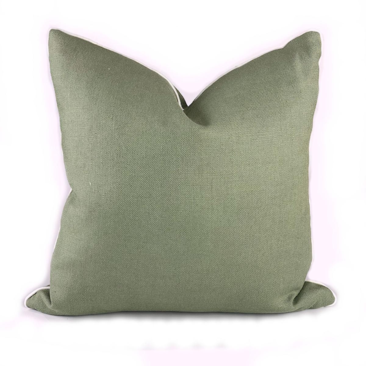 Australian artisan design and craftsmanship, this sage green linen pillow provides casual luxury for interiors fused with timeless elegance. 

Featuring high-end, European linen expressing the beauty of sustainable design bringing soft textural