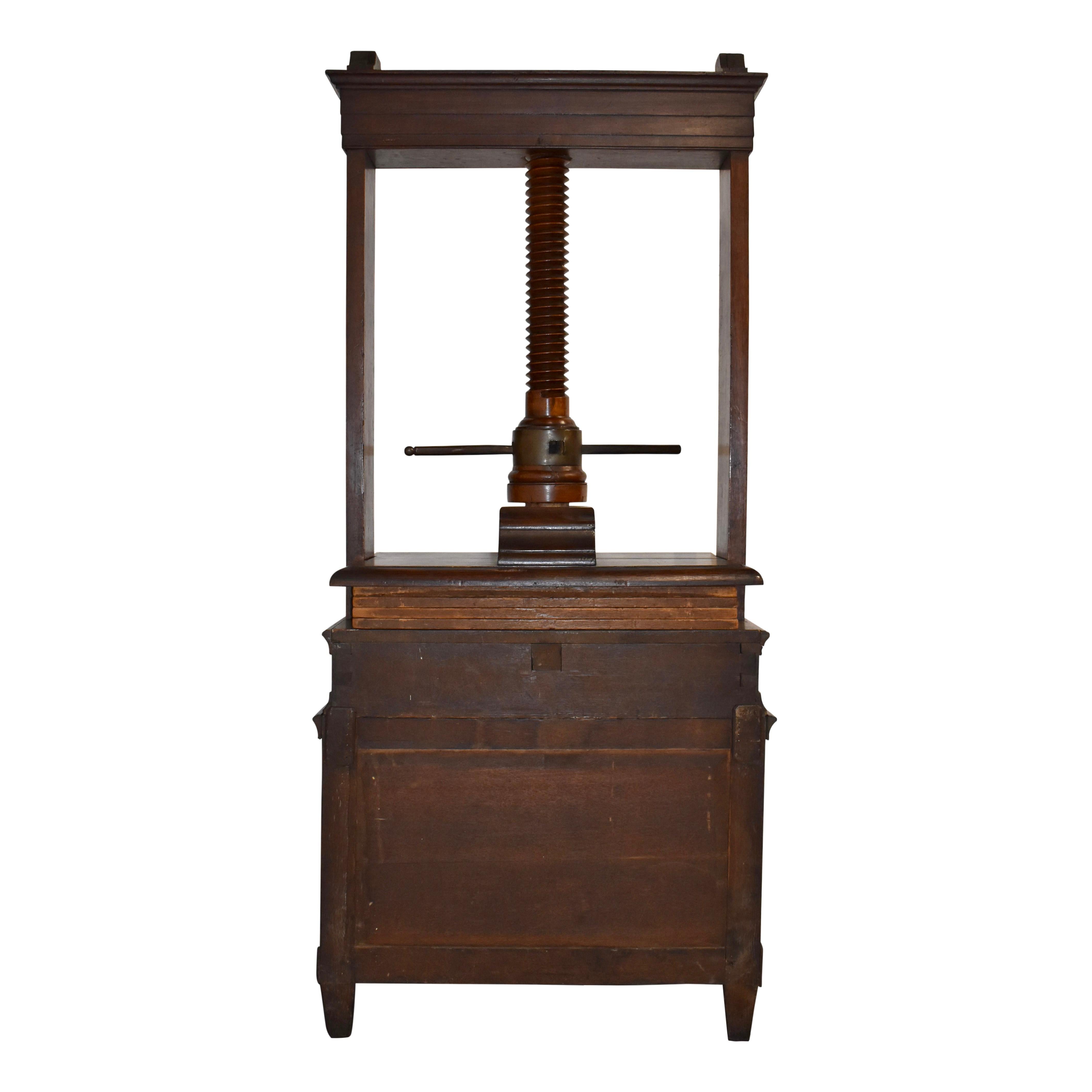 Belgian Linen Press, circa, 1880 For Sale