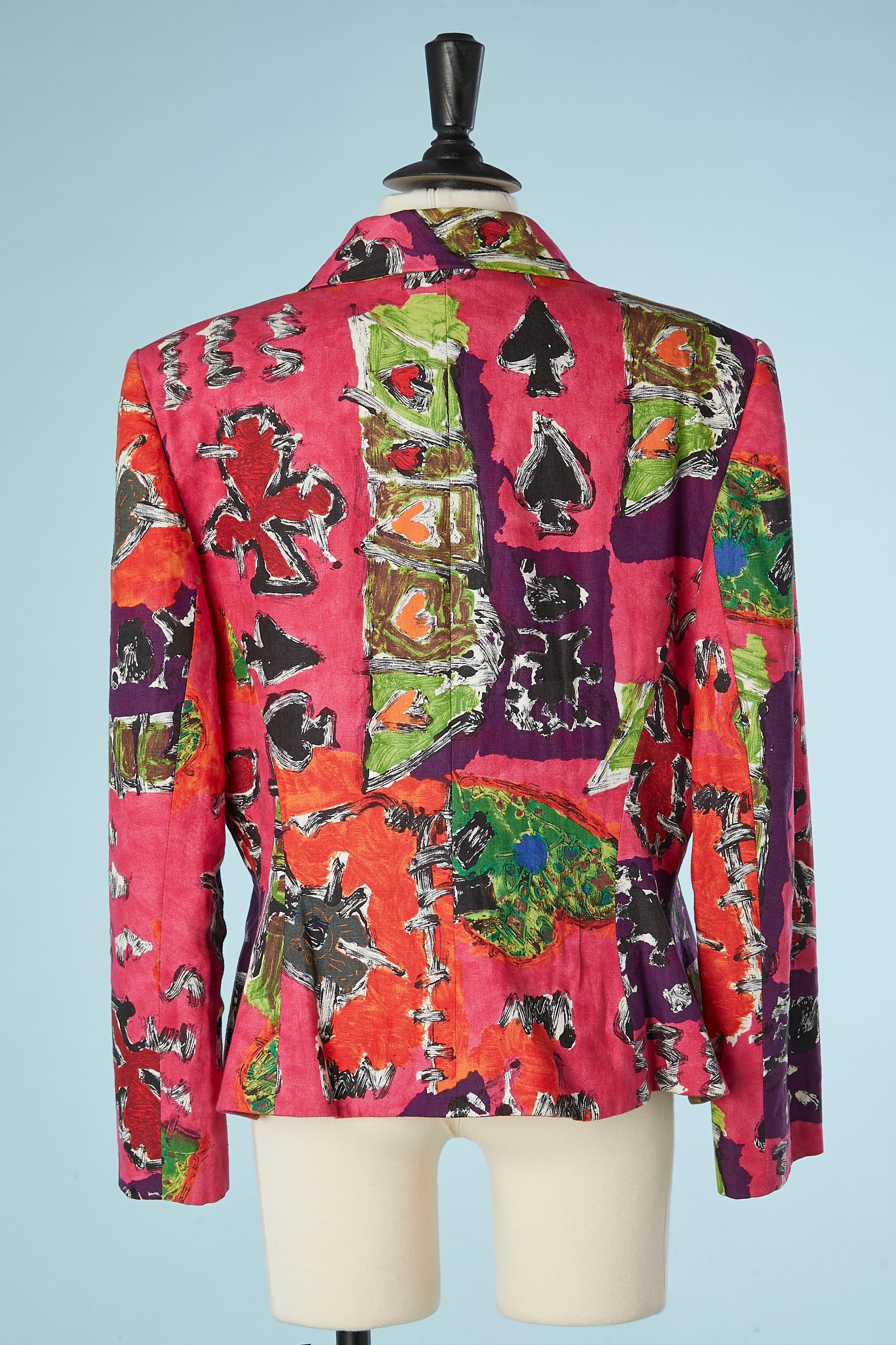 Women's Linen printed jacket Christian Lacroix Bazar  For Sale