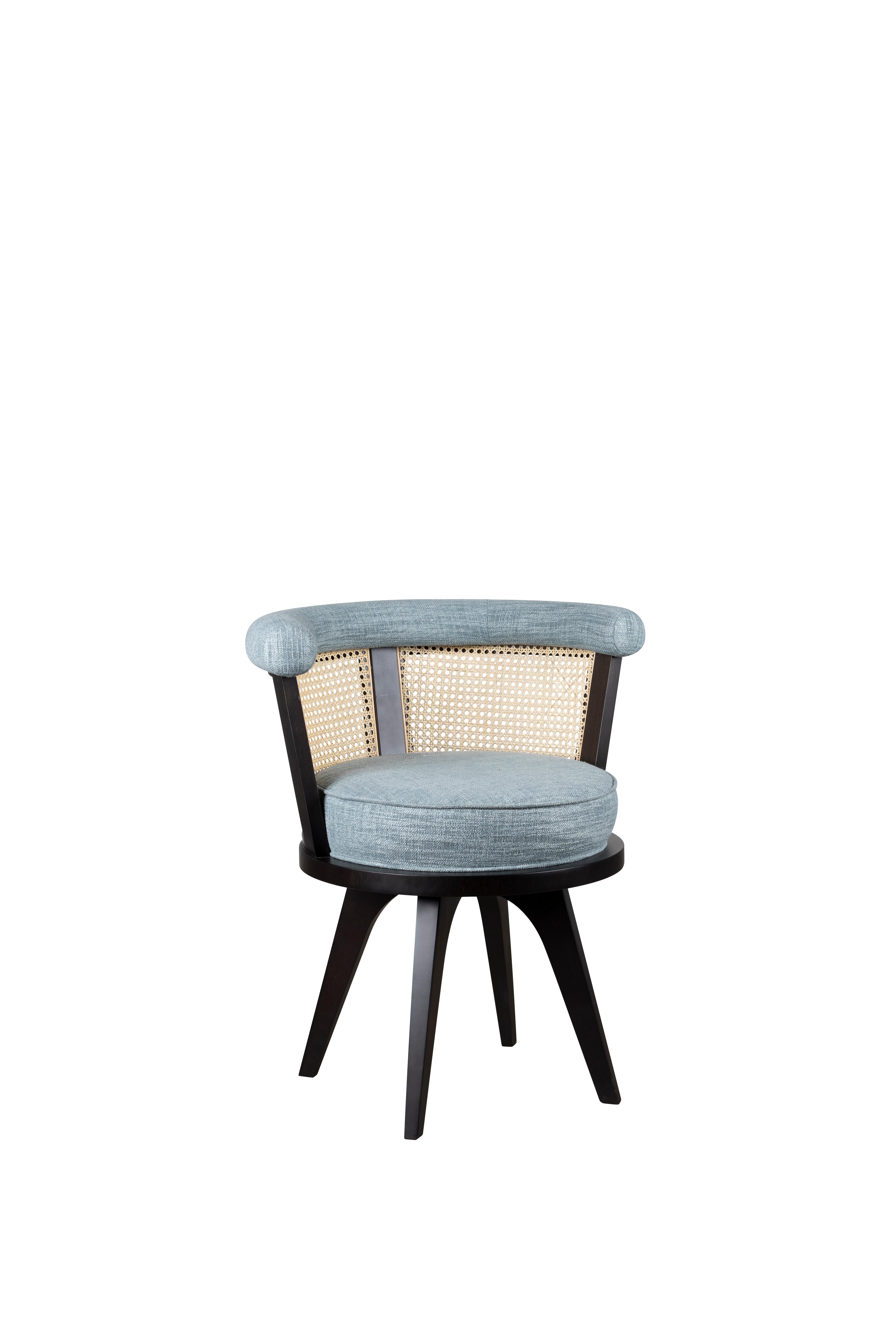 walnut rattan dining chair