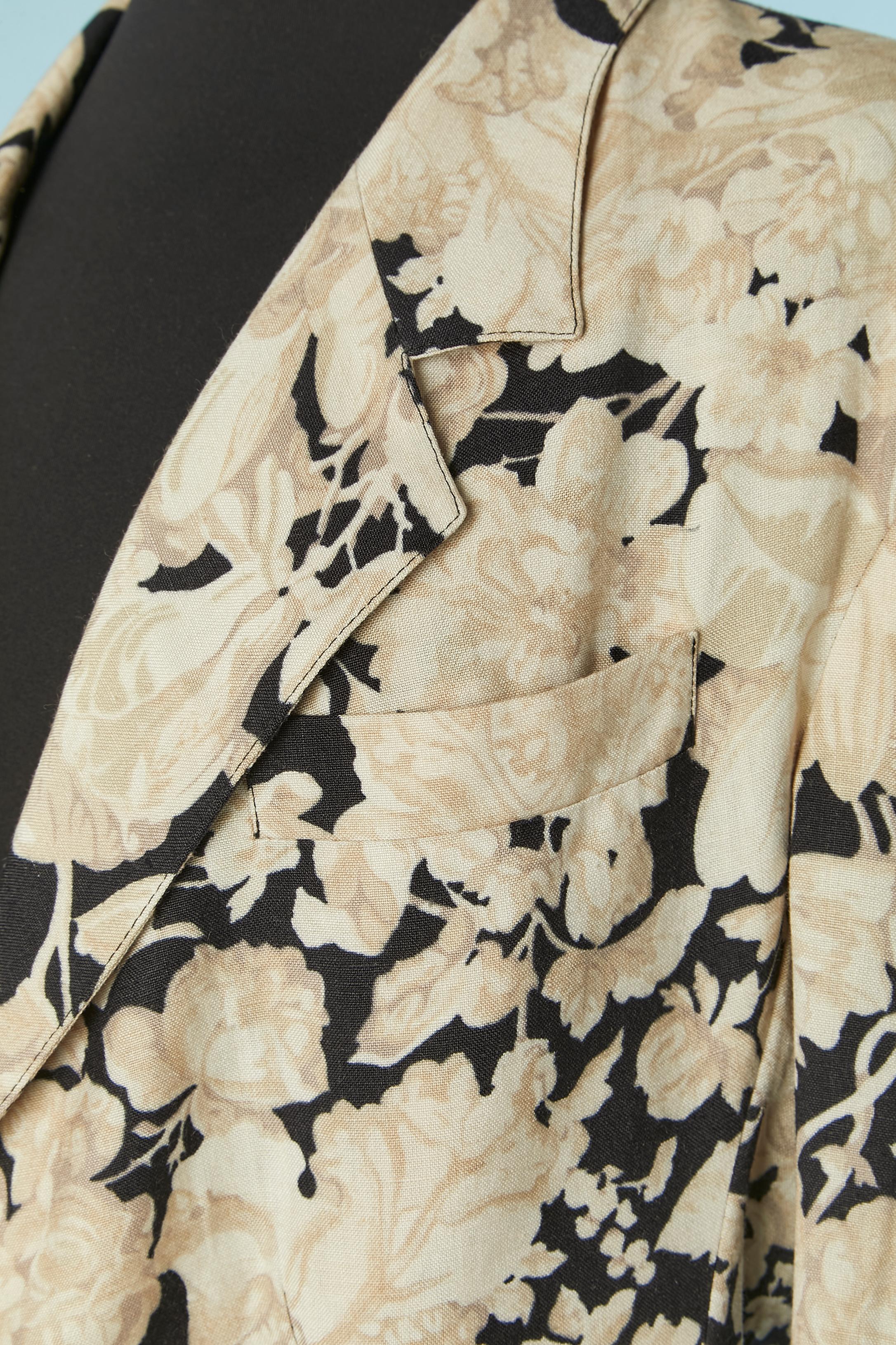 Beige Veste à simple boutonnage avec imprimé floral JEAN-PAUL GAULTIER pour GIBO en vente