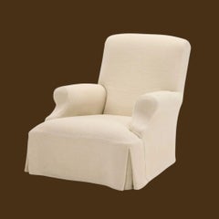 Linen Slipcover Lounge Chair, Made in Belgium