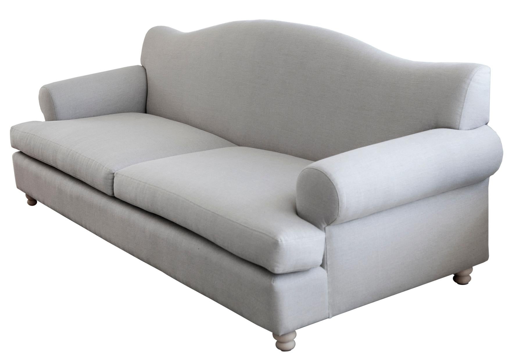Leinen-Sofa im Zustand „Hervorragend“ im Angebot in Malibu, CA