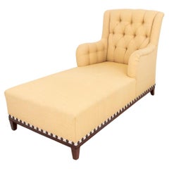Linen Upholstered Chaise Longue