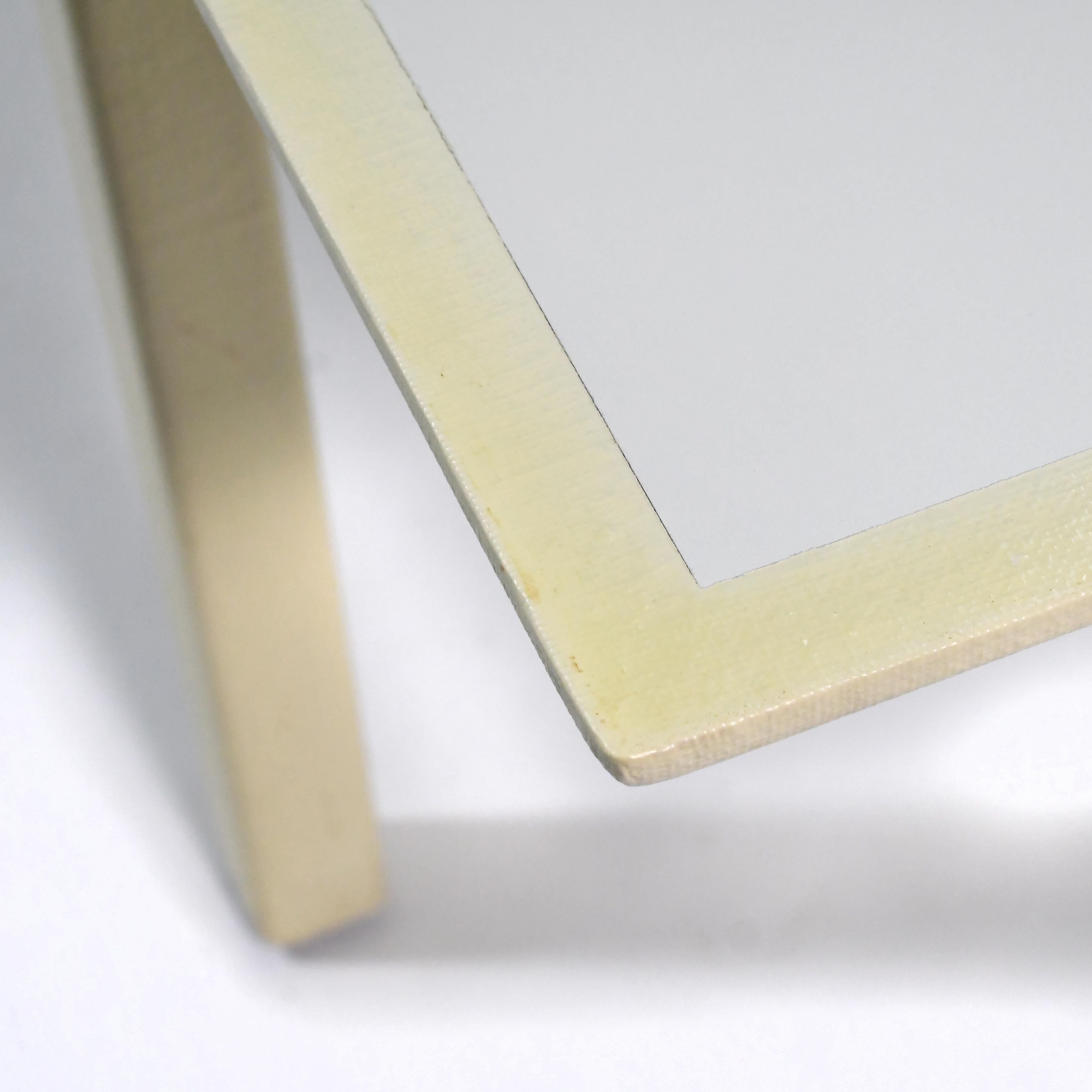 Linen-Wrapped fliptop Game Table in the Manner of Karl Springer 1