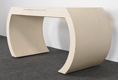 Linen Wrapped Karl Springer Style Desk, 1980s