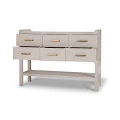 Moderner skandinavischer Konsolentisch mit Leinen umwickelt