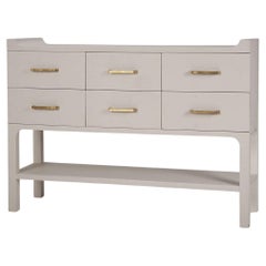 Linen Wrapped Modern Scandinavian Console Table