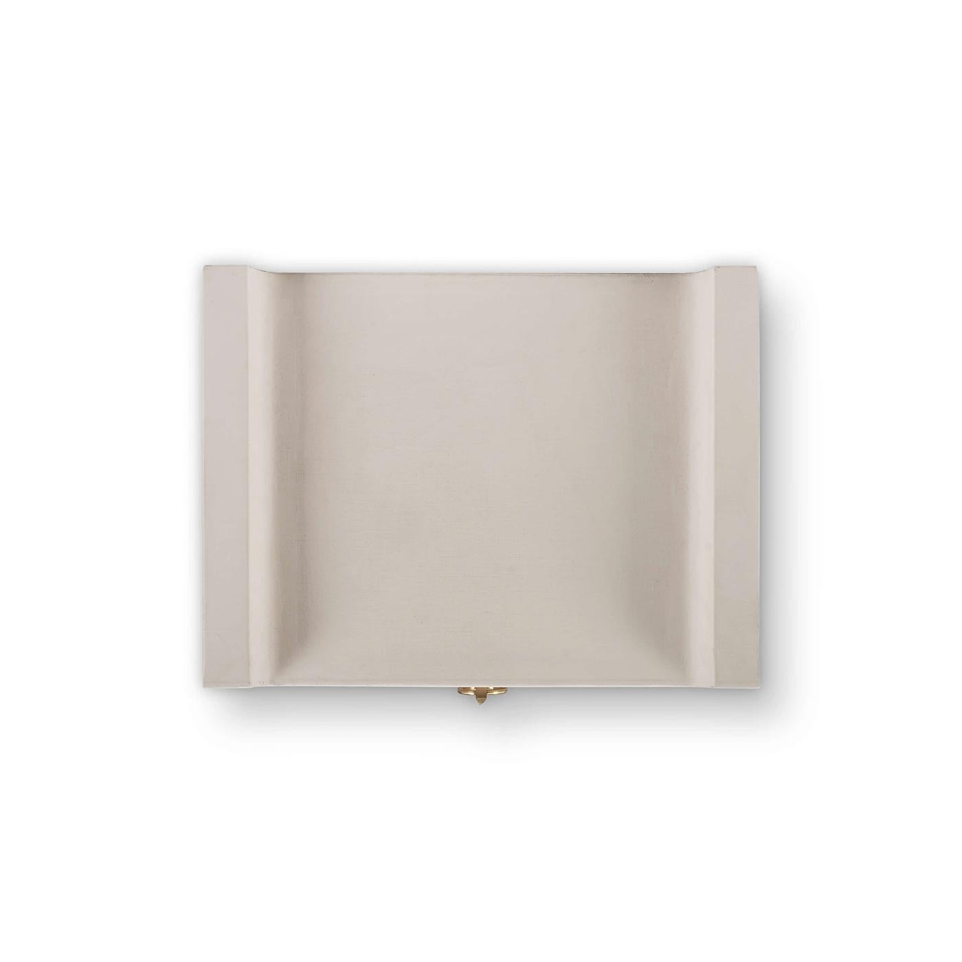 Indonesian Linen Wrapped Modern Scandinavian Nightstand For Sale