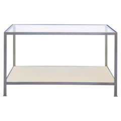 Lineo Table with Beige Back-Painted Glass