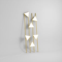 Lines and Triangles Brass Floor Light by Atelier Areti