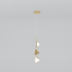 Lines and Triangles Brass Pendant Light by Atelier Areti
