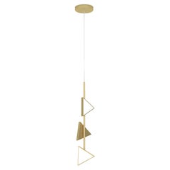 Lines and Triangles Brass Pendant Light by Atelier Areti