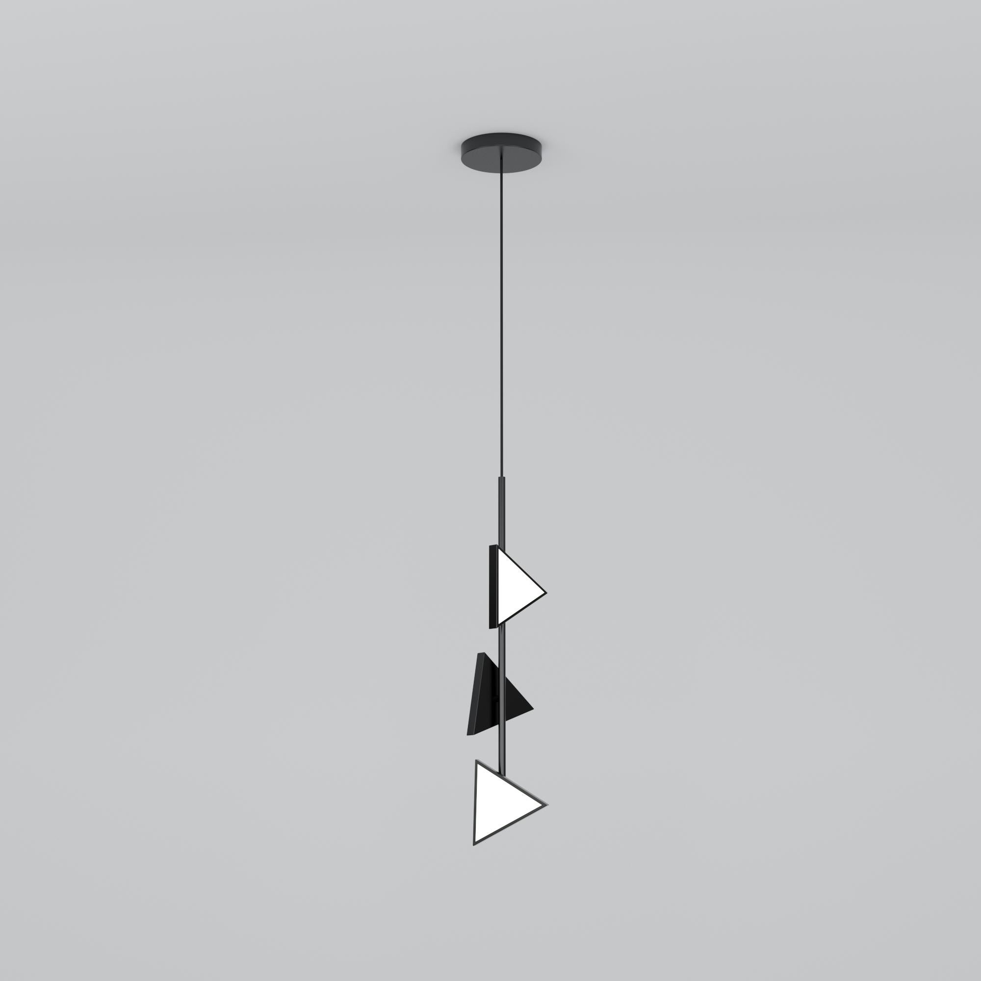 Lampada a sospensione Lines and Triangles di Atelier Ati
Dimensioni: P 15 x L 15 x H 142,5 cm.
Materiali: Metallo verniciato a polvere nero, pannelli in acrilico bianco.

Disponibile in bianco, nero o ottone.

Tutte le nostre lampade possono essere