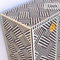 Lines Black Inlay Cabinet,  Handcrafted by Artisanal
