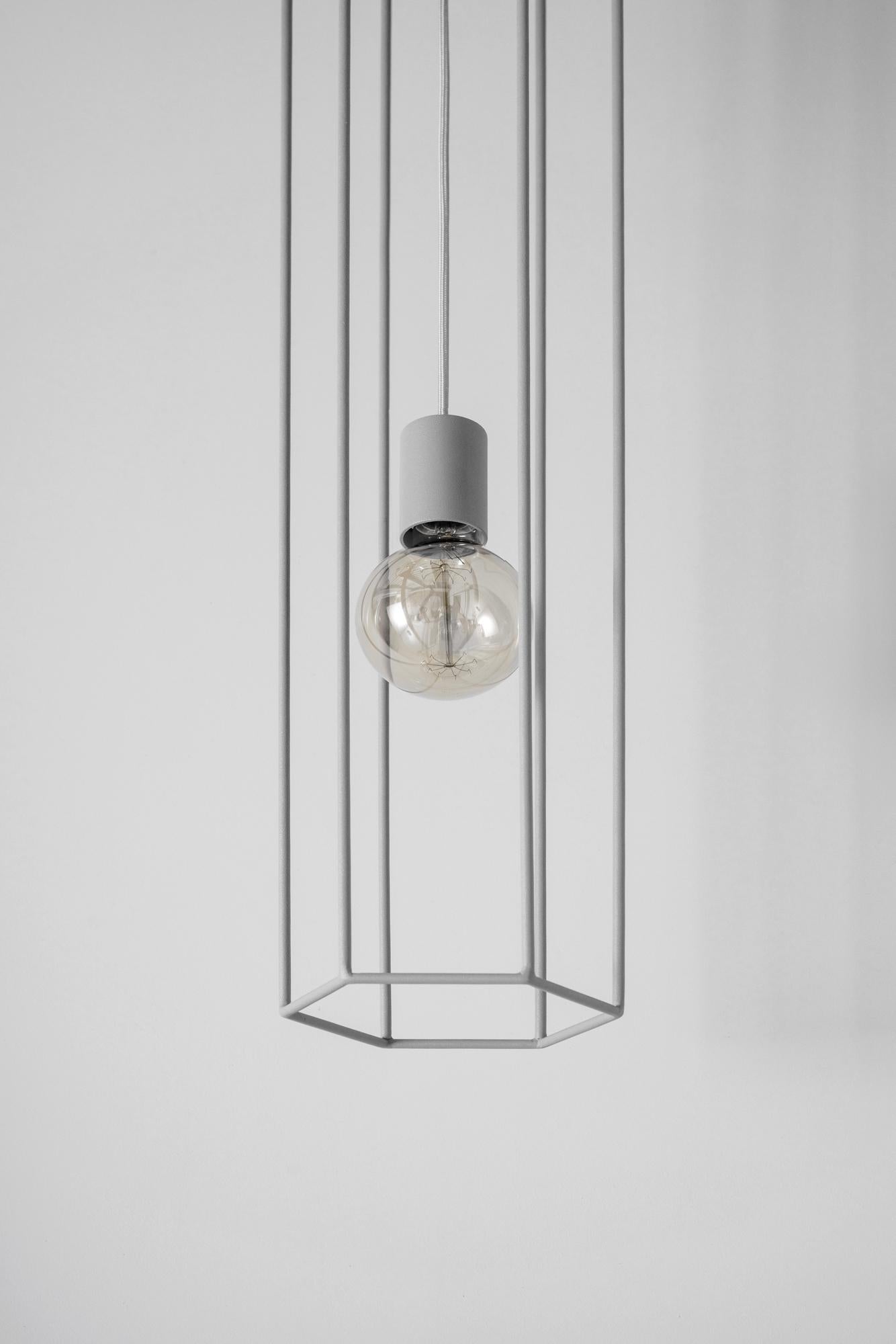 Postmoderno Lampada da soffitto Lines Hex Small Grey di +kouple in vendita