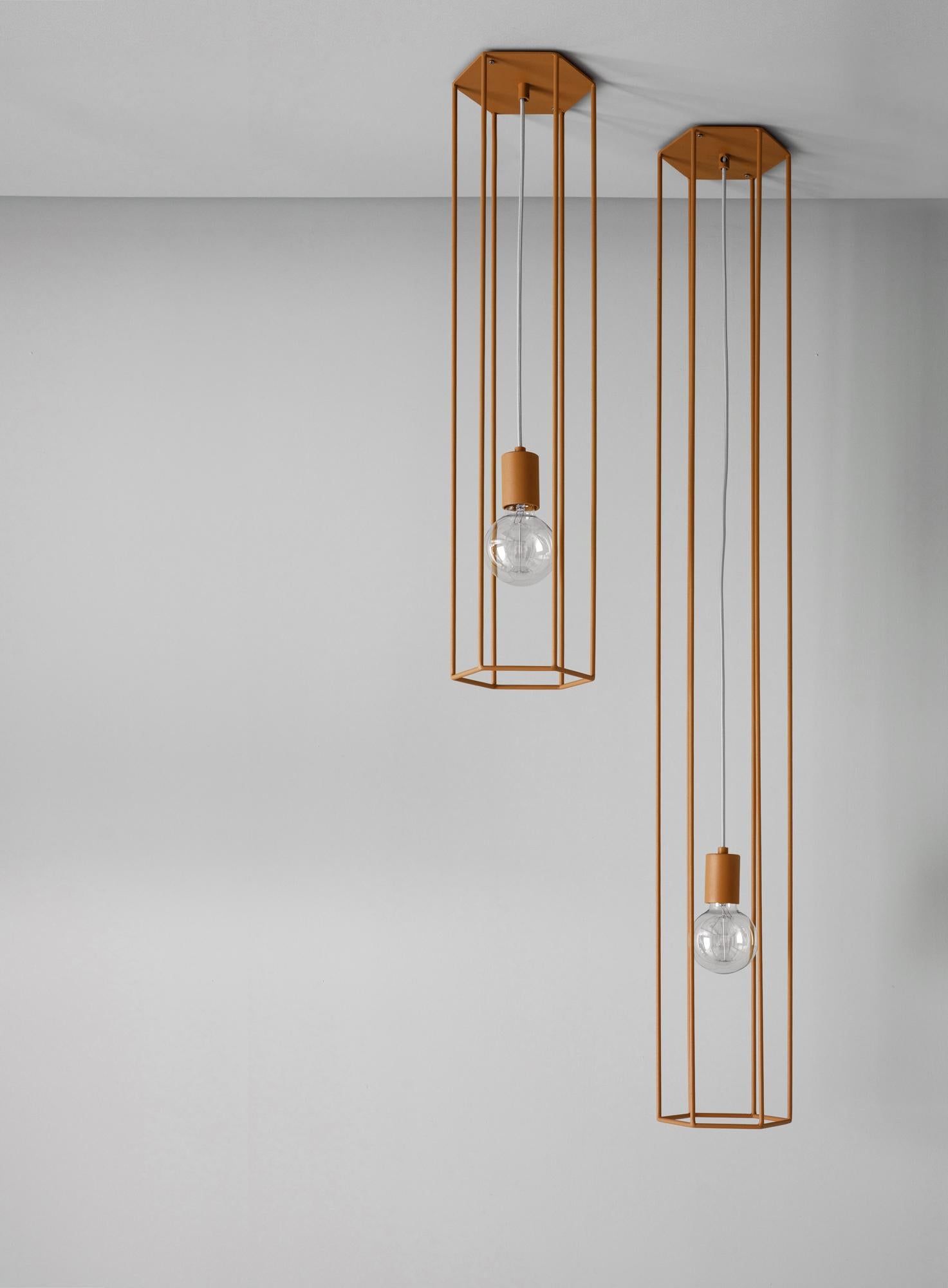 Acciaio Lampada da soffitto Lines Hex Small Grey di +kouple in vendita