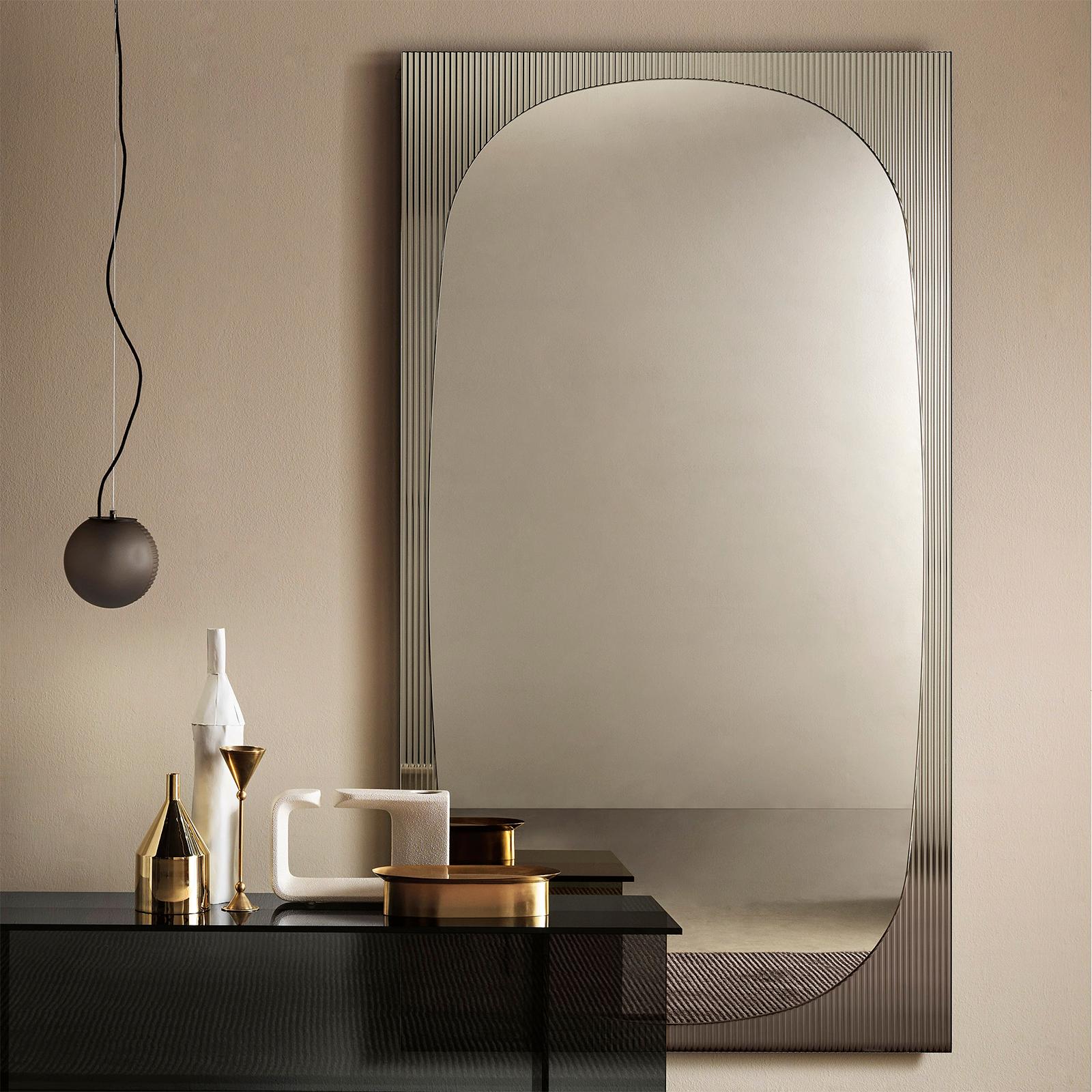 Contemporary Lines on Rectangular Mirror For Sale